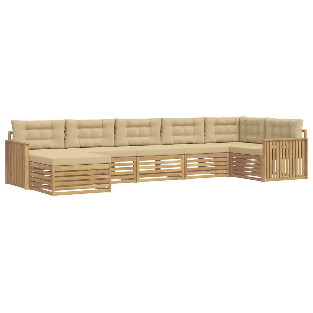 Ensemble de canapés d'extérieur 7 pc blanc et beige