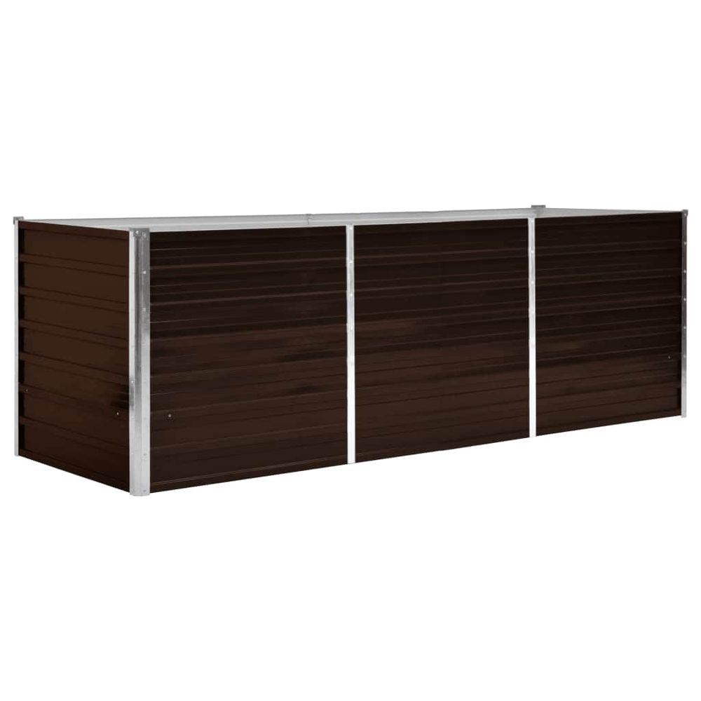 Lit surélevé de jardin marron 240x80x77 cm acier galvanisé