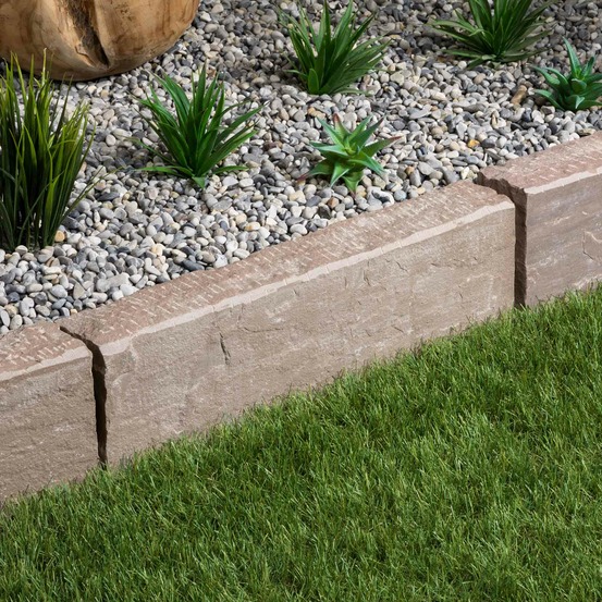 Bordure de jardin grès kandla ocre 50x20x8 cm (lot de 10 bordures soit 5 mètres) - ro'ma nature