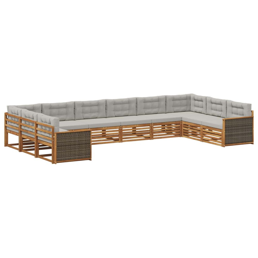 Ensembles de canapés 10 pc bois d'acacia massif