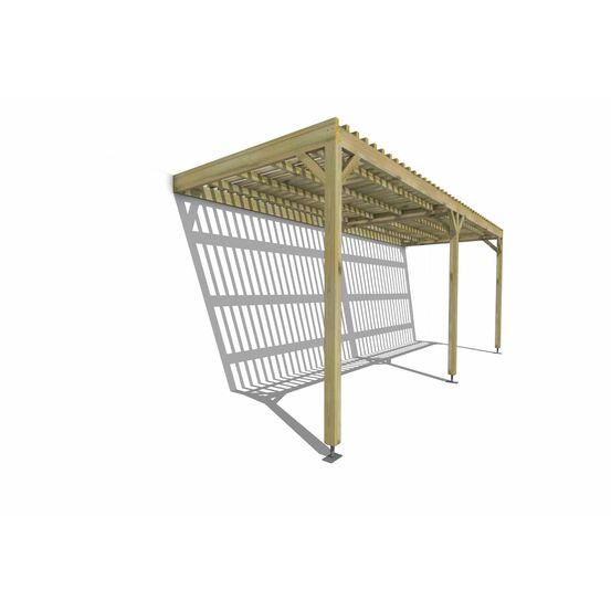 Pergola bois • 6m x 2m • adossée • sens largeur • lattage bois • livraison comprise