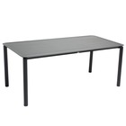 Table de terrasse rectangulaire en aluminium noire