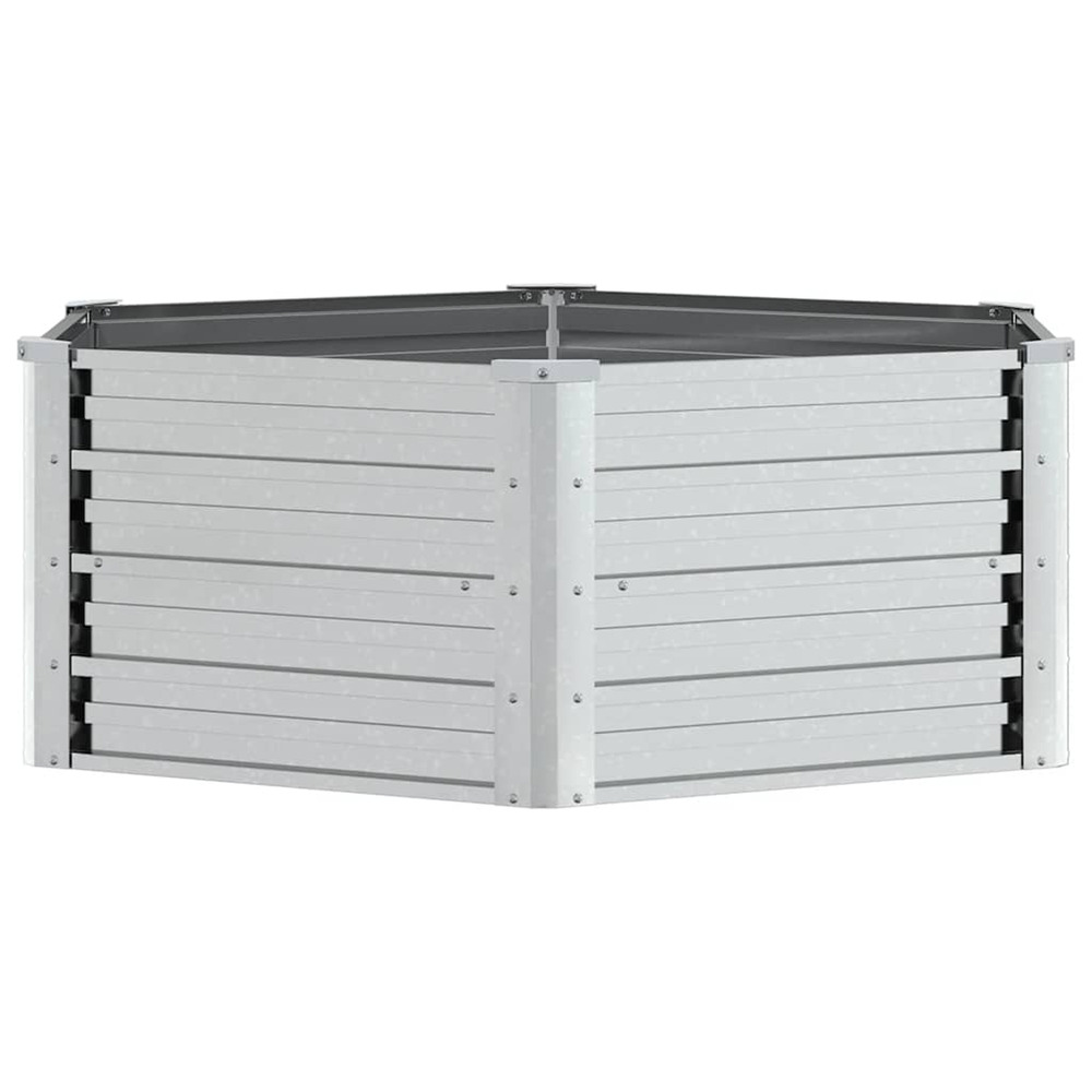 Lit surélevé de jardin 129x45 cm acier galvanisé argenté