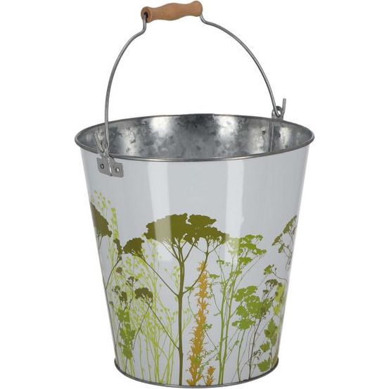 Seau en métal avec décor herbe 9 litres