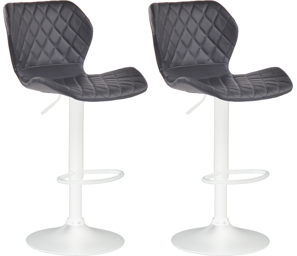 Lot de 2 tabourets de bar liège simili cuir blanc