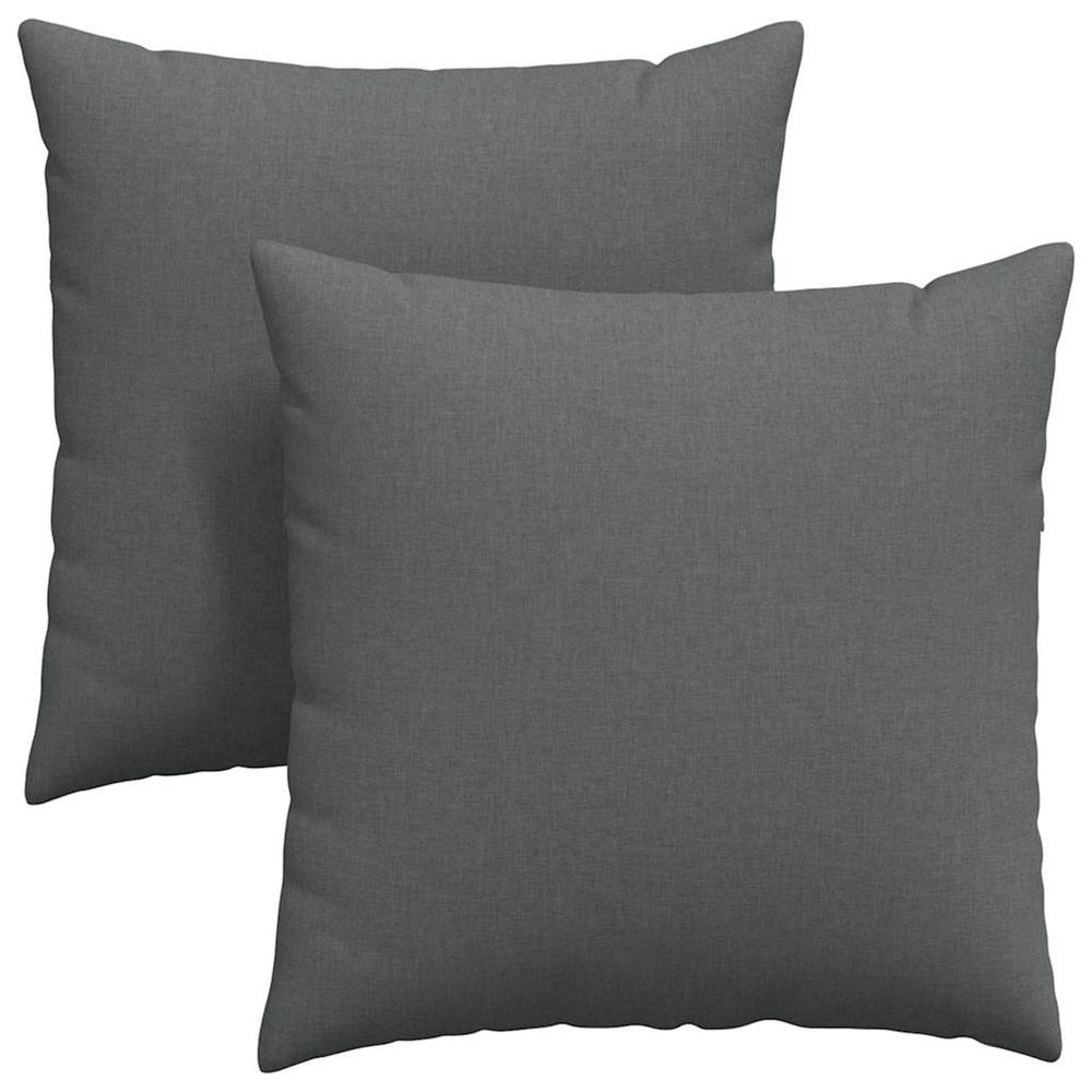 Coussins de canapé 2 pc tissu gris foncé 80 x 80 cm