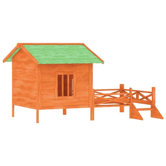 Chenil cage enclos pac animaux 159 x 120 x 88,5 cm bois de pin solide marron
