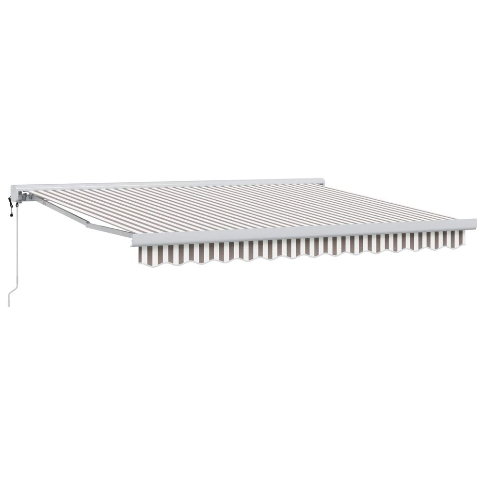 Auvent rétractable gris clair et blanc 350 x 250 cm