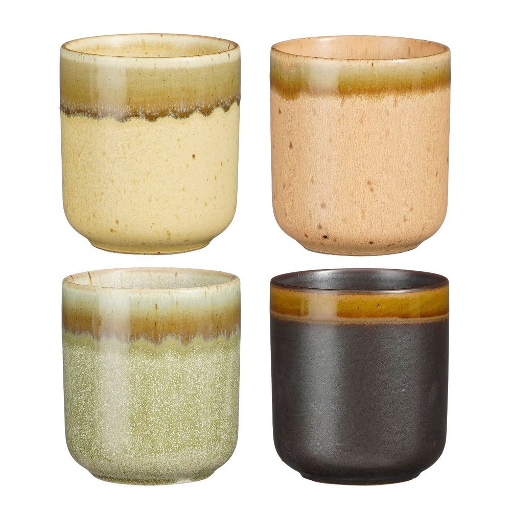 Tasse et soucoupe brino set de 4 h8.5x7.5cm - rose