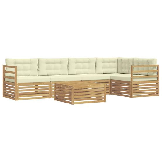 Ensemble de canapés d'extérieur 6 pc blanc et crème polyester