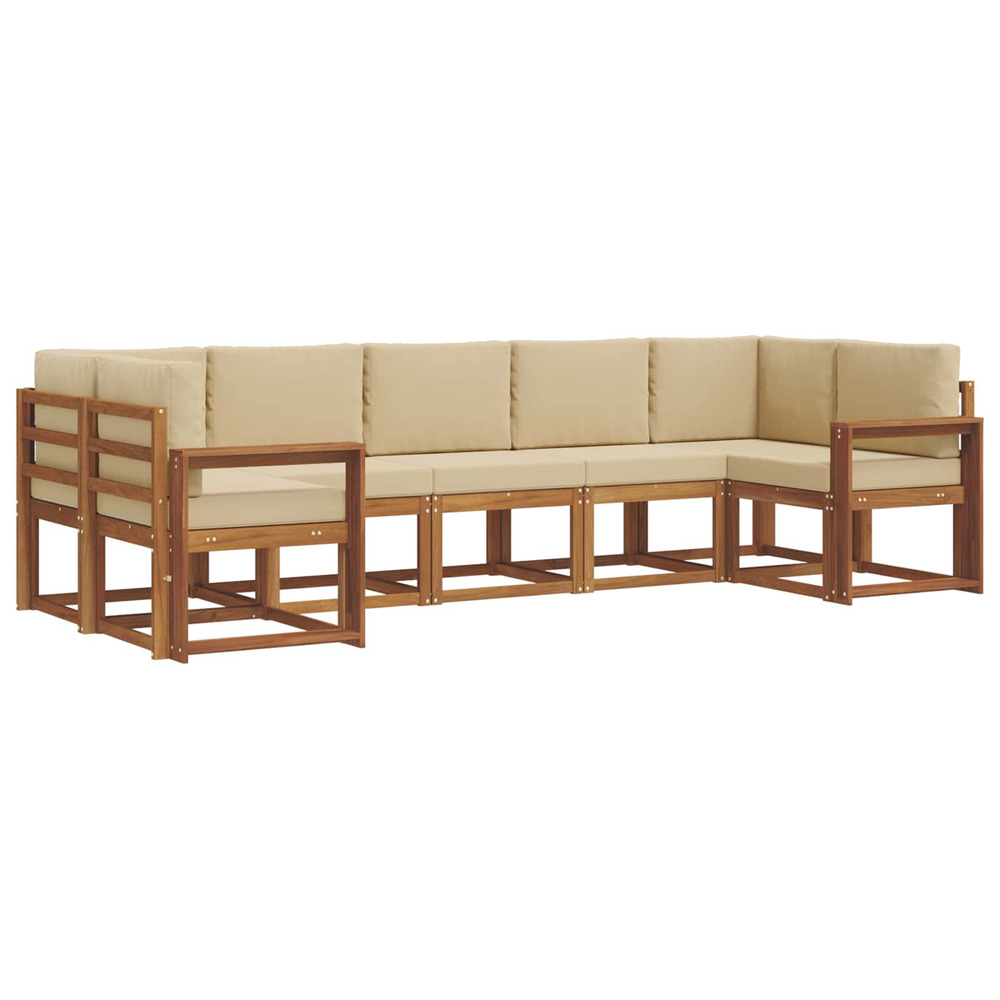 Ensemble de canapés d'extérieur 7 pcs naturel et beige