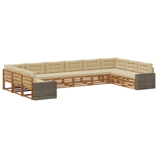 Ensembles de canapés 10 pc bois d'acacia massif