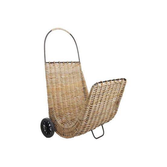 Chariot à bûches sur roulettes en poelet