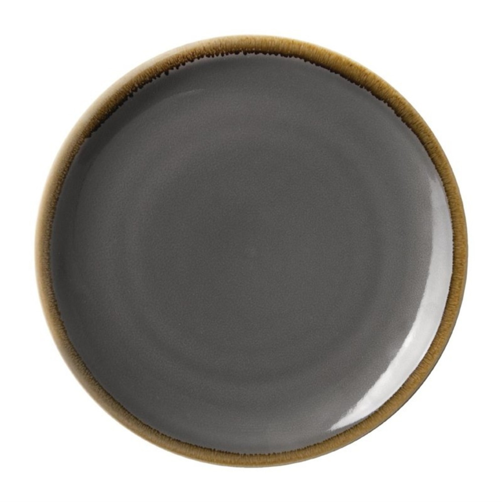 Assiette plate ronde grise 230 mm - lot de 6 - olympia