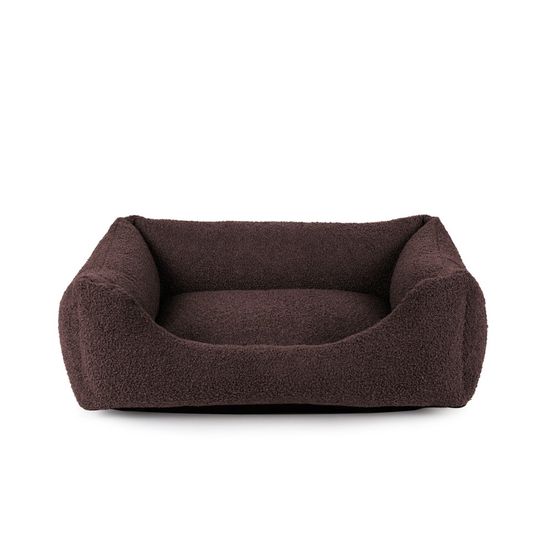 Tuileries - panier pour chien / chat, orthopédique et déhoussable, en bouclette brownie, 85x65x24cm