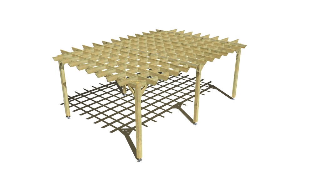 Pergola bois • 6m x 4m • indépendante • style retro • livraison comprise