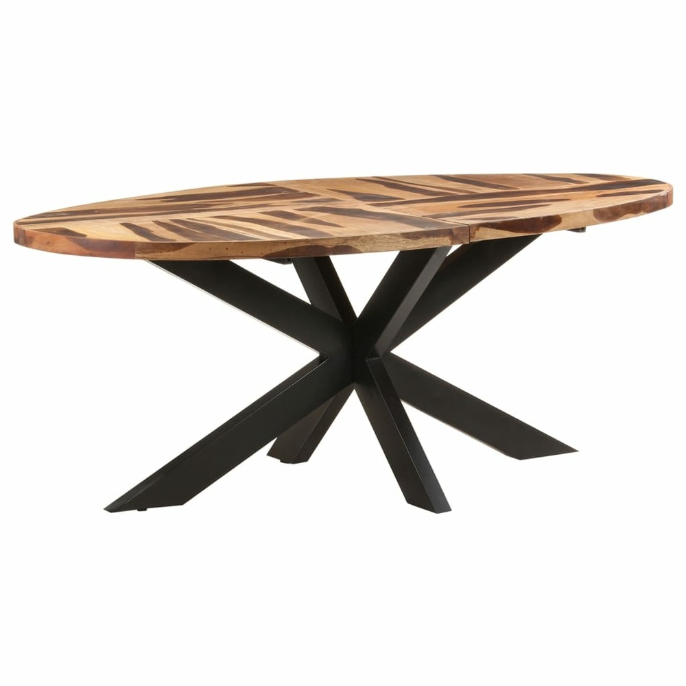 Table de salle à manger ovale 200x100x75 cm bois d'acacia