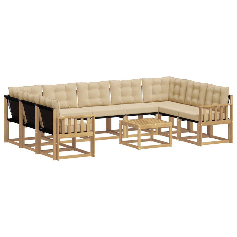 Ensemble de canapés d'extérieur 10 pcs blanc et beige