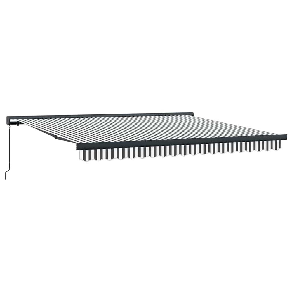 Auvent rétractable anthracite et blanc 4x3 m tissu et aluminium