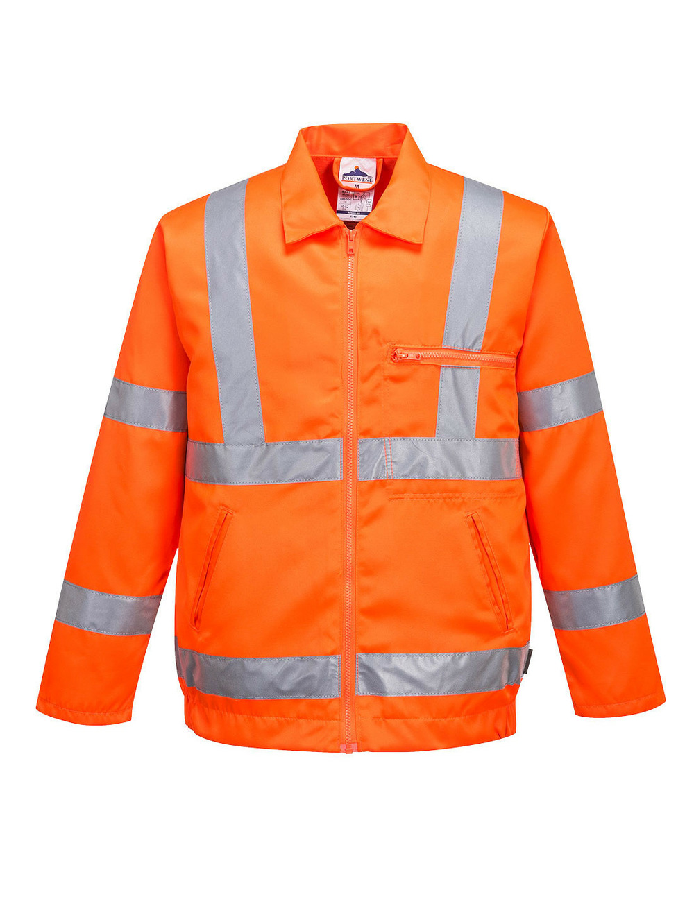 Veste poly-coton hi-vis ris couleur : orange taille xl - portwest