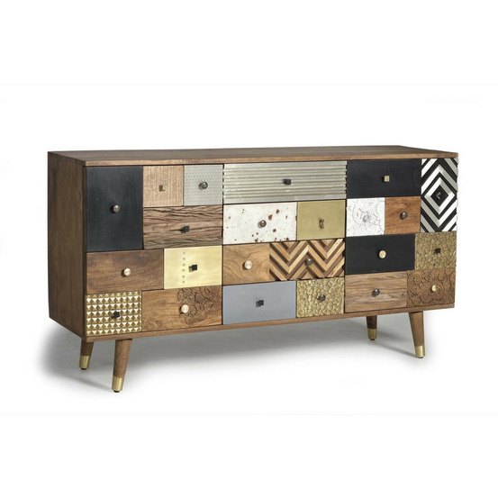 Buffet 4 tiroirs bois marron - olympe décoration d'autrefois