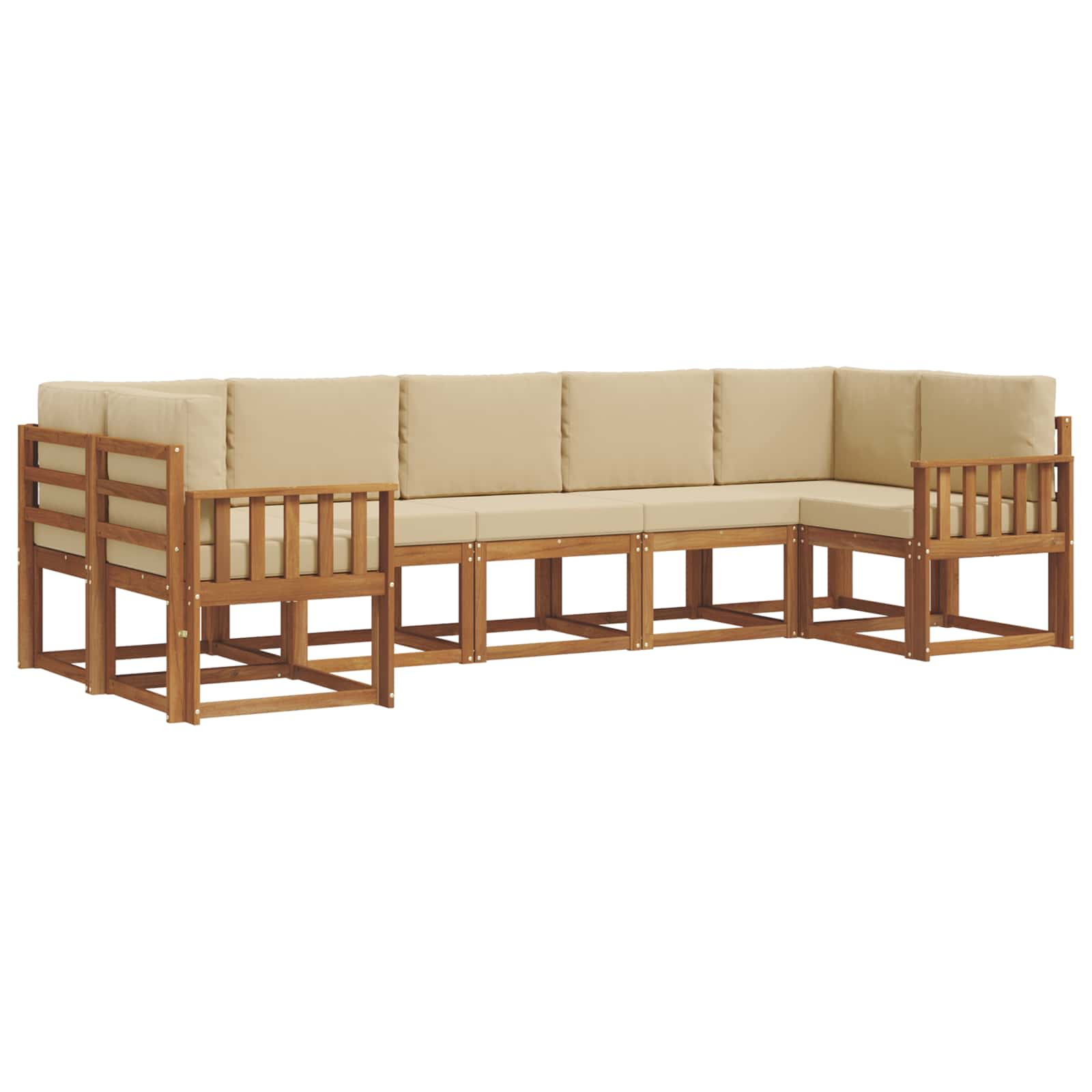 Ensemble de canapés d'extérieur 7 pcs naturel et beige