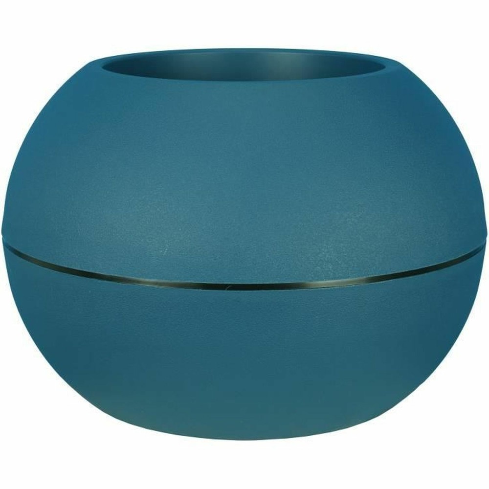 Bac à fleurs rond granit boule - plastique ø 50 cm - bleu