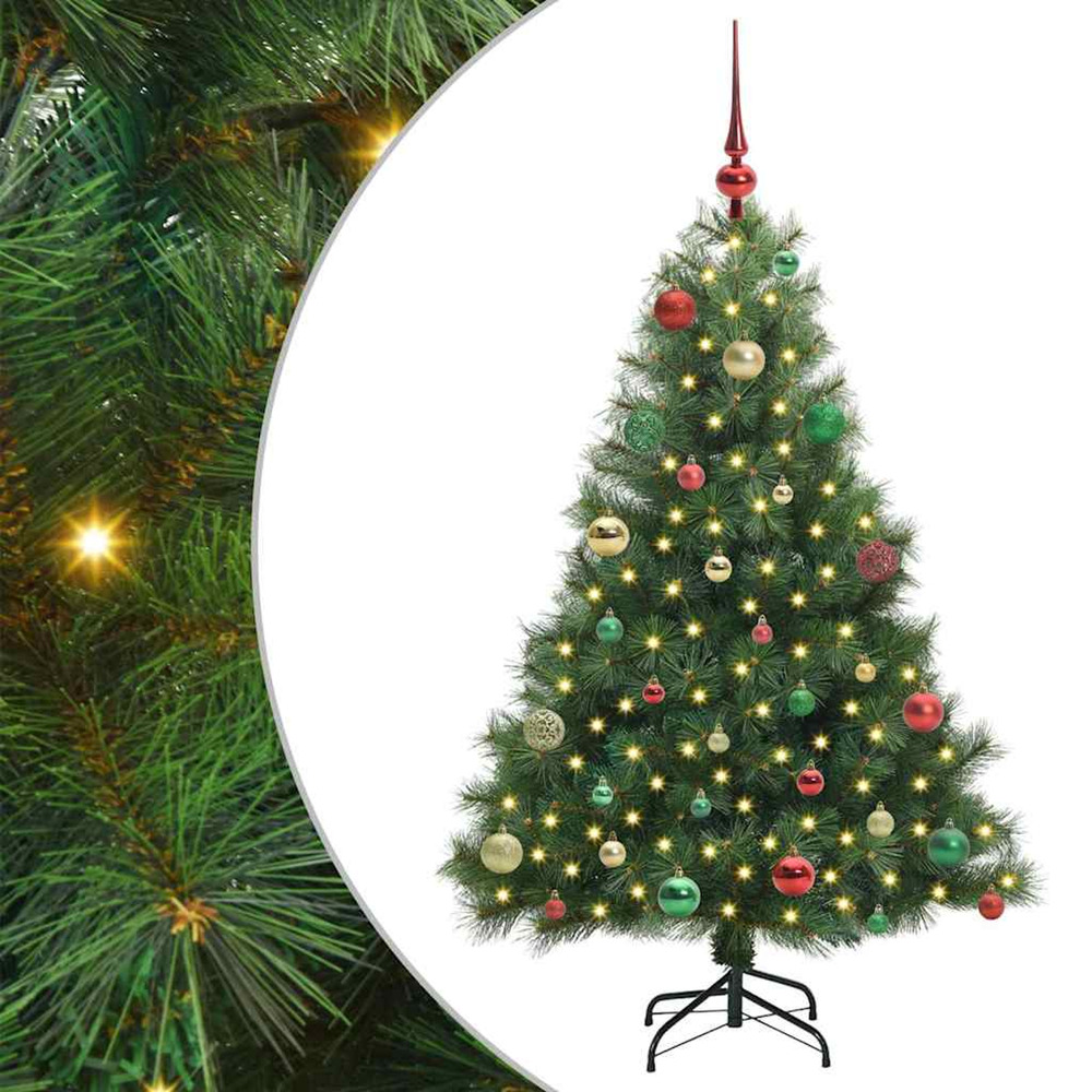 Sapin de noël artificiel avec 150 led vert 150 cm pe et pvc