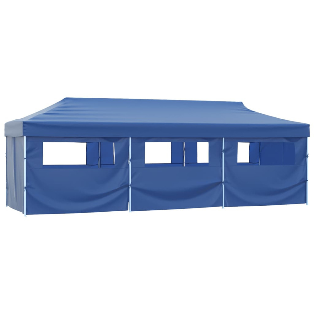 Tente de réception pliable avec 8 parois 870x291x315 cm bleu