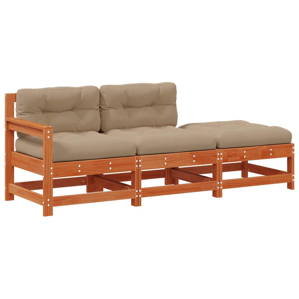 Unité de canapé sectionnel brun cire 190 x 62 x 70,5 cm