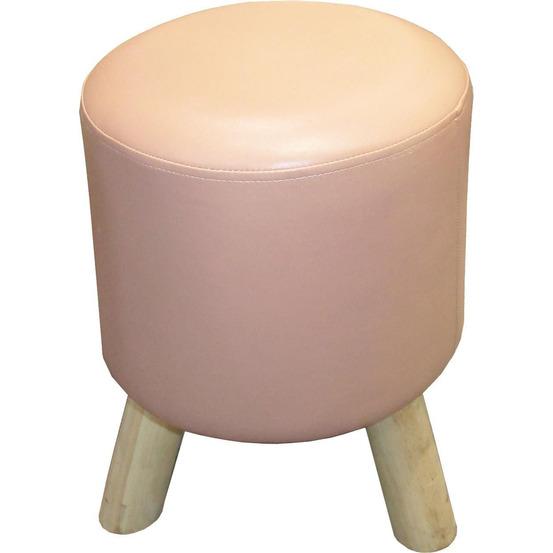 Pouf en polyéréthane piètement bois nude
