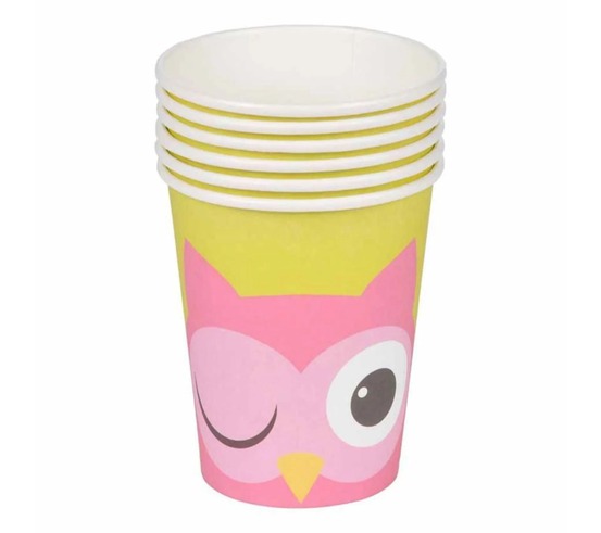 Set de 6 gobelets en papier jolie chouette
