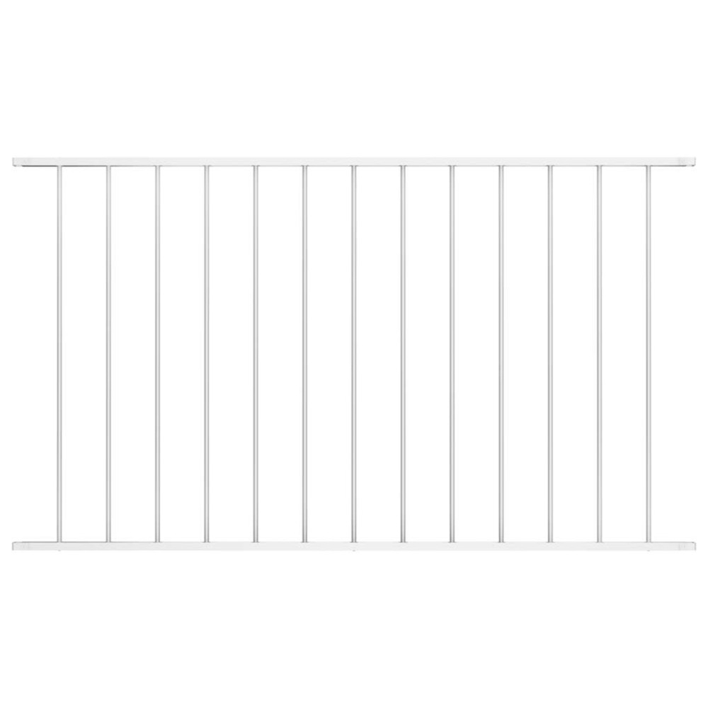 Panneau de clôture en acier thermolaqué 1,63 x 1,25 m blanc