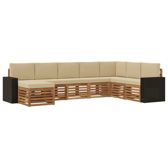 Ensemble de canapés d'extérieur 8 pc naturel et beige