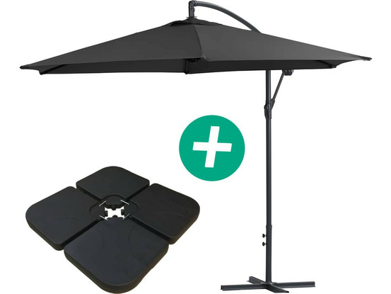 Parasol jardin déporté alu