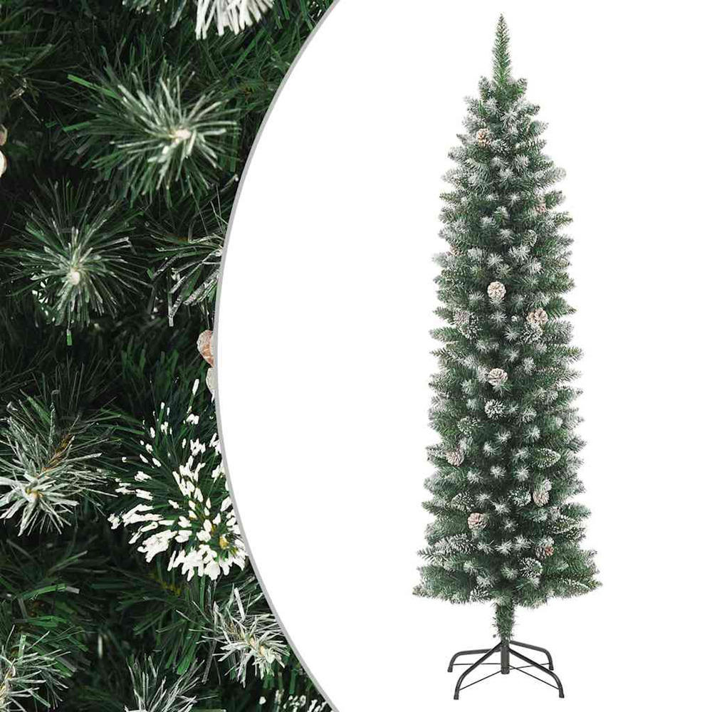 Sapin de noël artificiel mince avec support 180 cm pvc