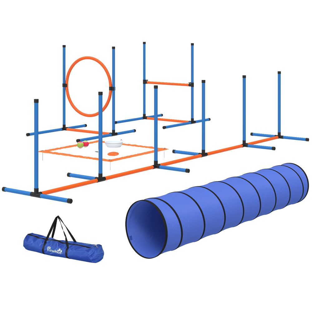 Parcours agility chien pe 350 x 68 x 70 cm orange 8 pièces intérieur extérieur - comfortxl outdoor living