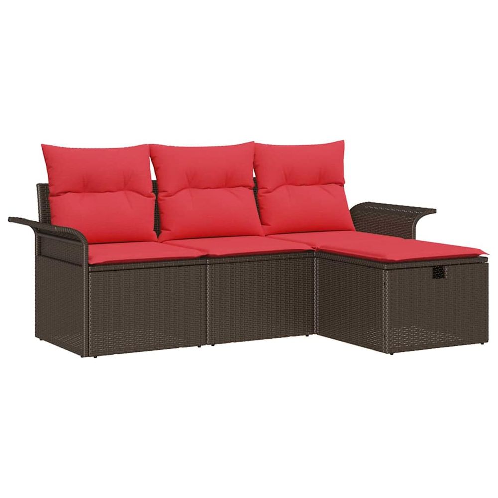 Ensemble de canapé de jardin 4 pc poly rotin