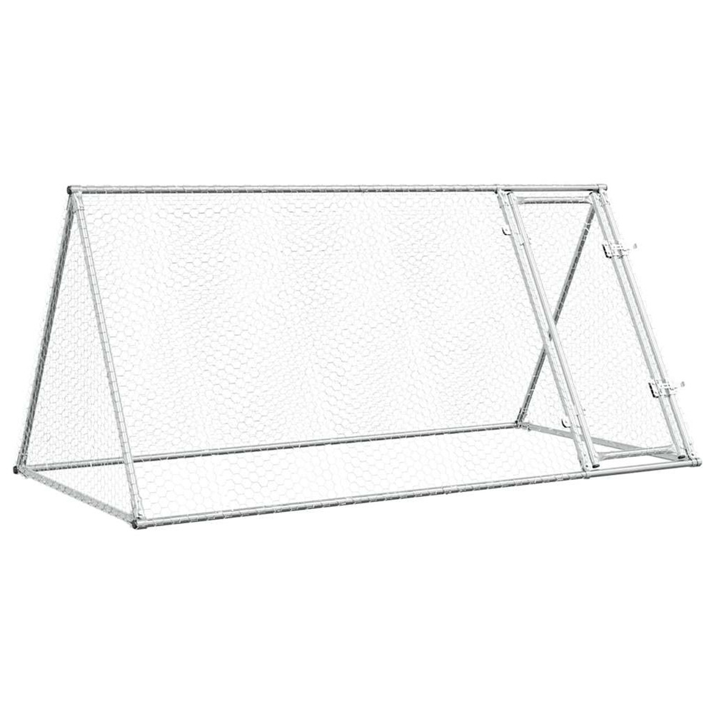 Cage pour poules argenté 200x105x91 cm acier galvanisé