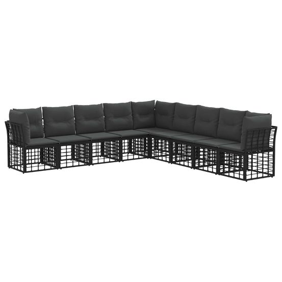 Ensemble de canapés d'extérieur noir polyester