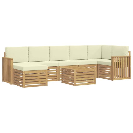 Ensemble de canapés d'extérieur 8 pc blanc et crème polyester