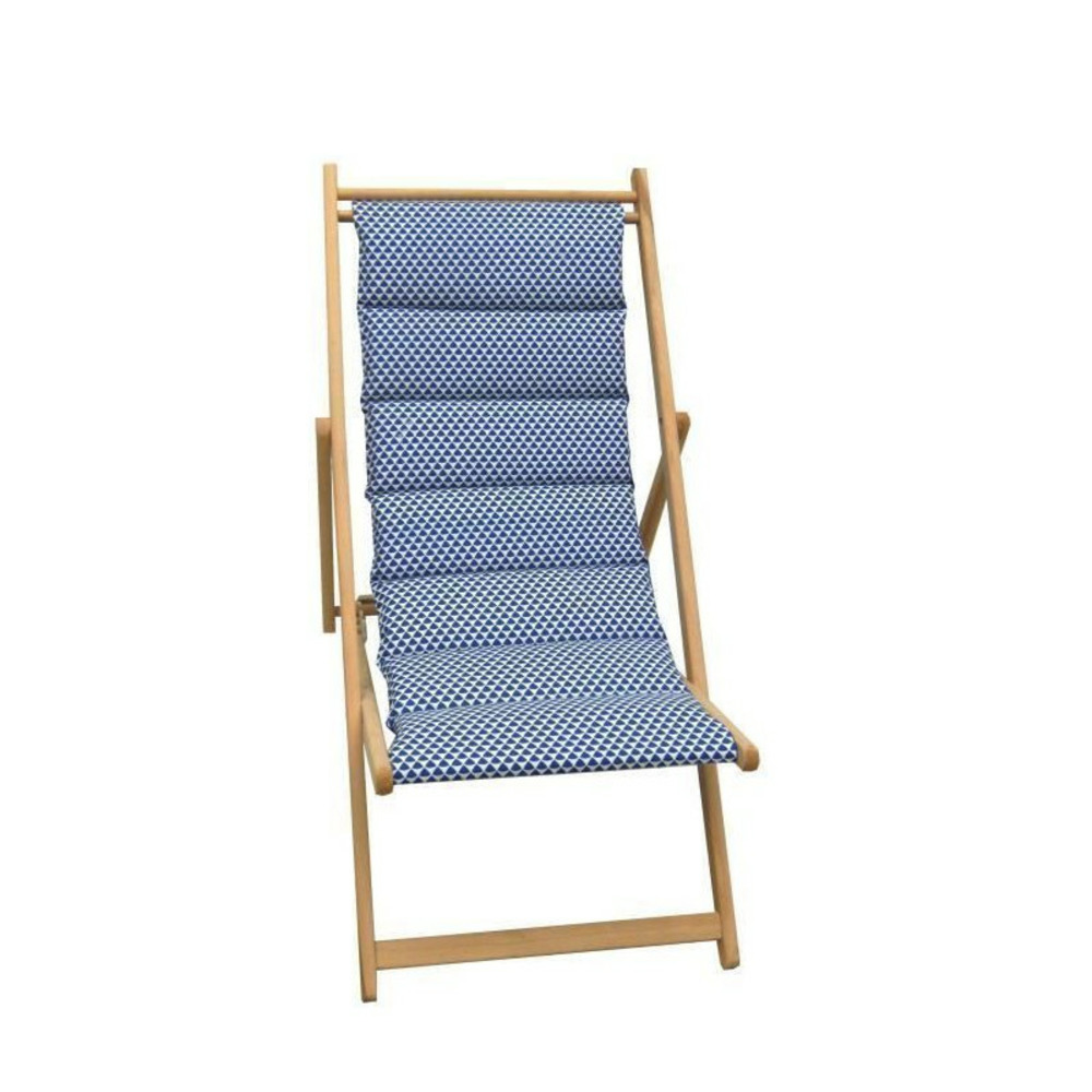 Jardin prive chilienne matelassee fjord - toile amovible - bleu indigo