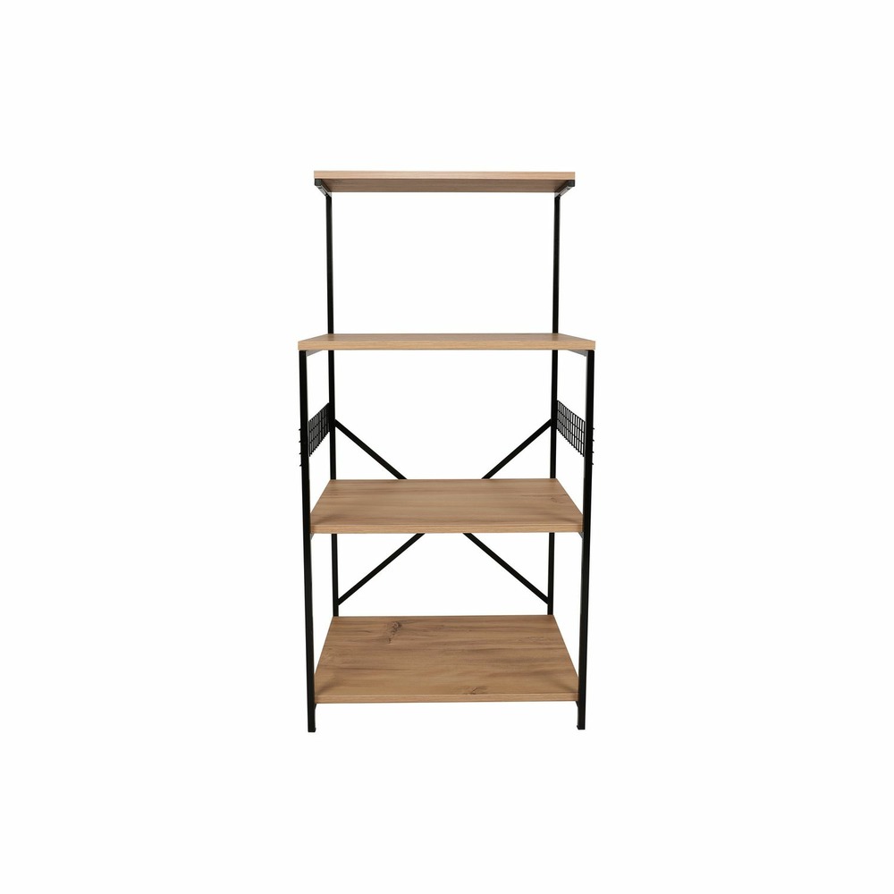 Etagère métal et bois pour cuisine - marron et noir