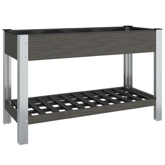 Jardinière bac lit surélevé plantes fleurs terrasse jardin de jardin avec étagère 120 x 50 x 75 cm wpc gris