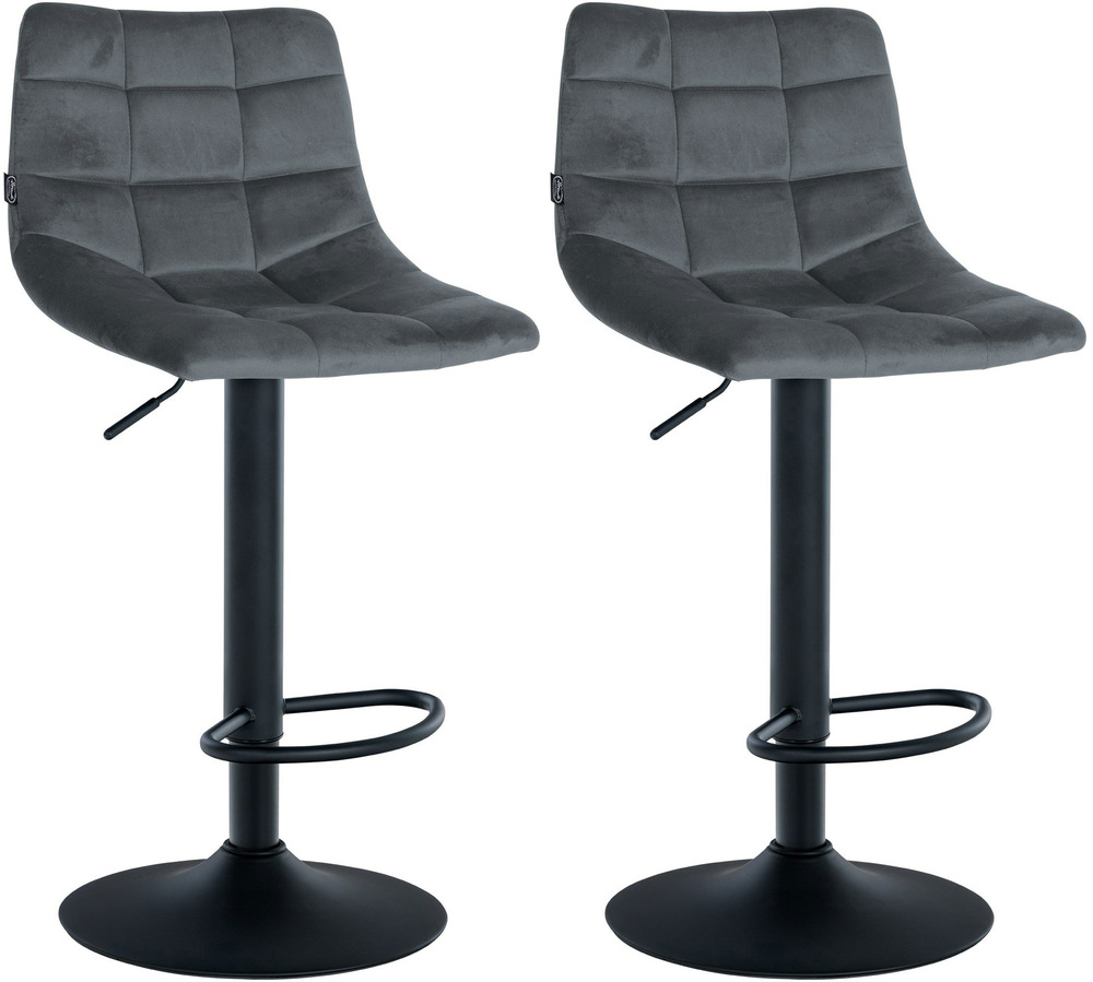 Lot de 2 tabourets de bar jerry velours noir