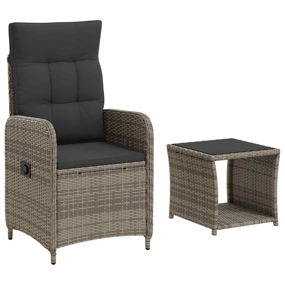 Ensemble de salon de jardin 2 pc gris et gris foncé