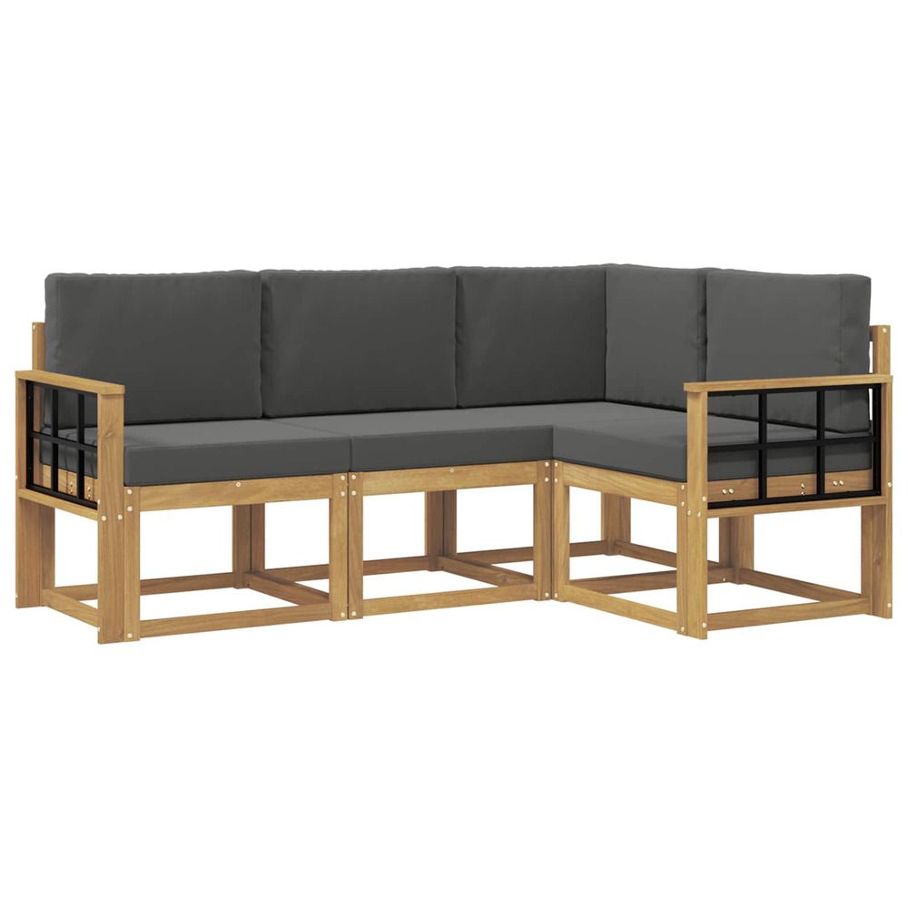 Ensemble de canapés d'extérieur 4 pc blanc et anthracite