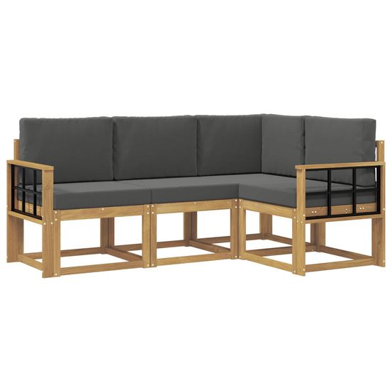Ensemble de canapés d'extérieur 4 pc blanc et anthracite