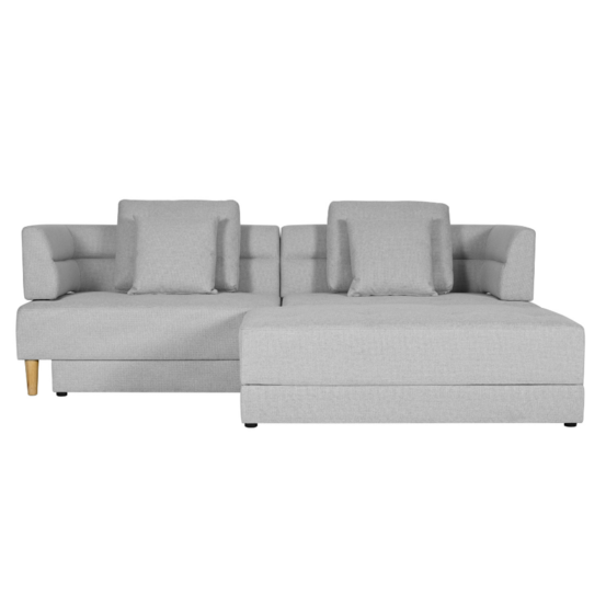 Canapé 4 places multifonction en tissu gris clair berga