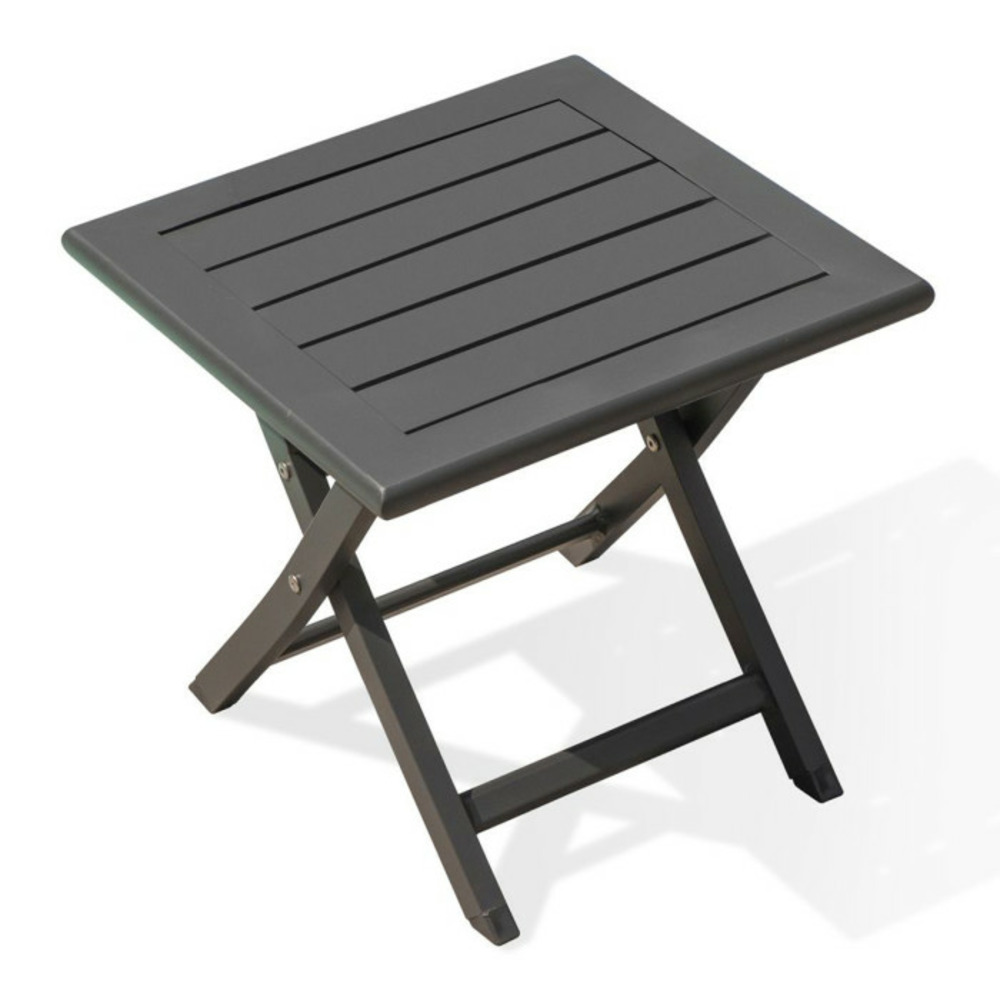 Table d'appoint de jardin pliante marius 43cm gris anthracite